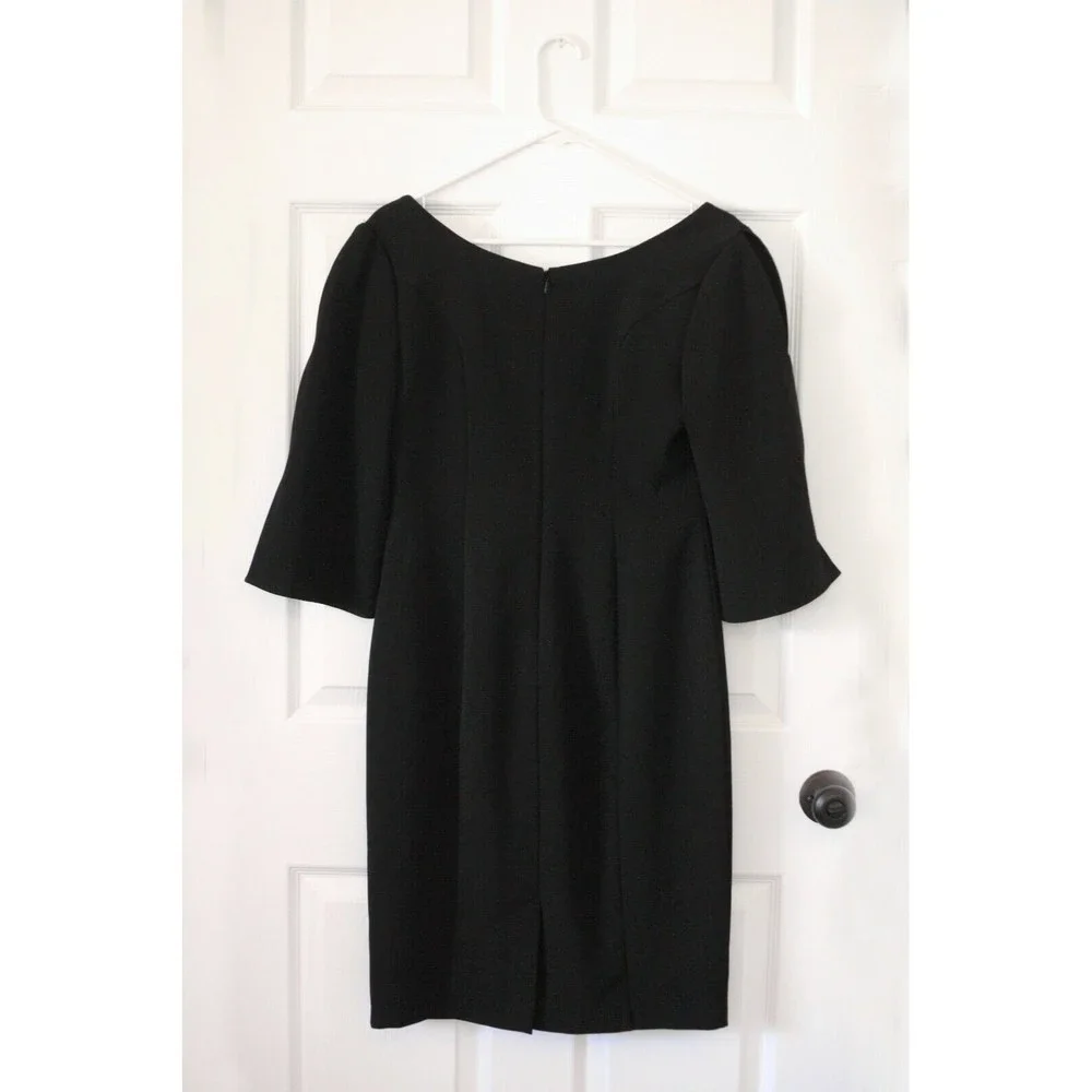NWT BEYOND Ashley Graham Sz 6 Womens Split Sleeve Sweetheart Sheath Dress Black - Picture 9 of 12